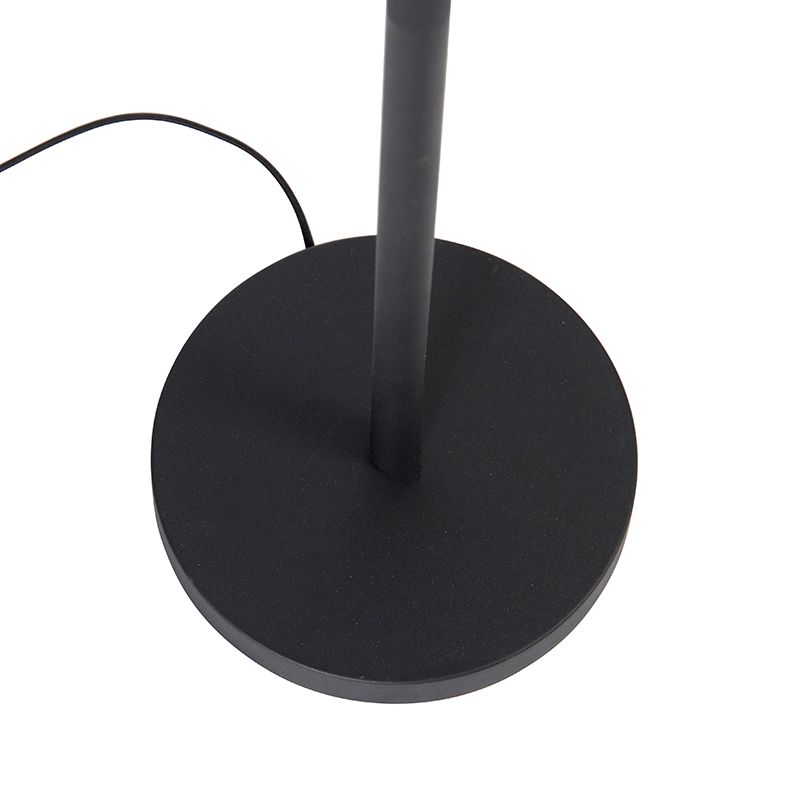 Klassieke vloerlamp zwart met goud en leeslampje - Retro