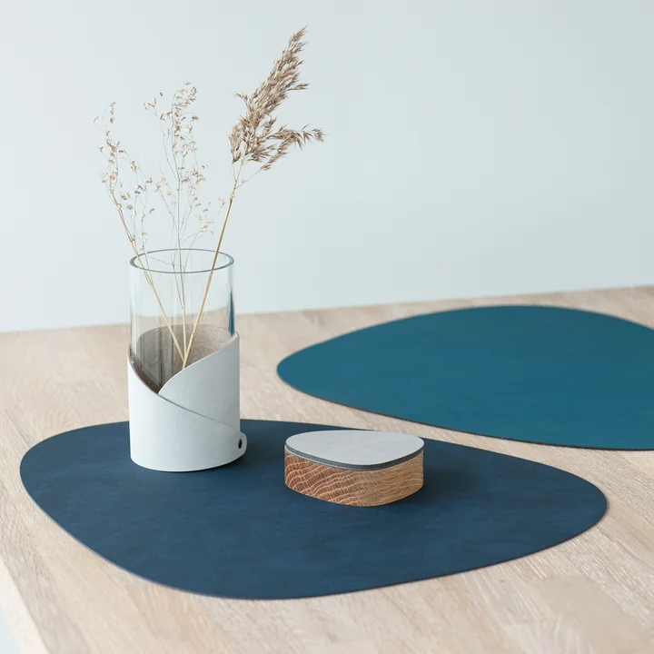 Lind DNA - Geschenkset Curve L, Nupo hellgrau (4 Tischsets   4 Serviettenringe)