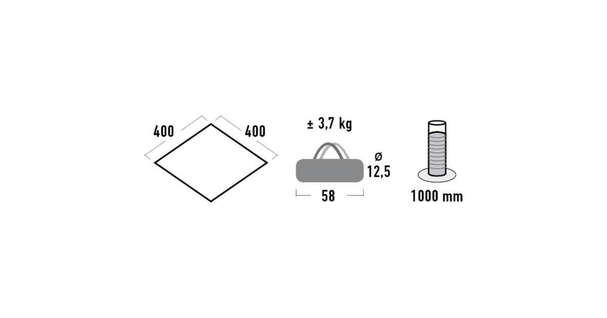 High PeakTarp 2 zonnezeil  (Grijs, 4 x 4 meter)