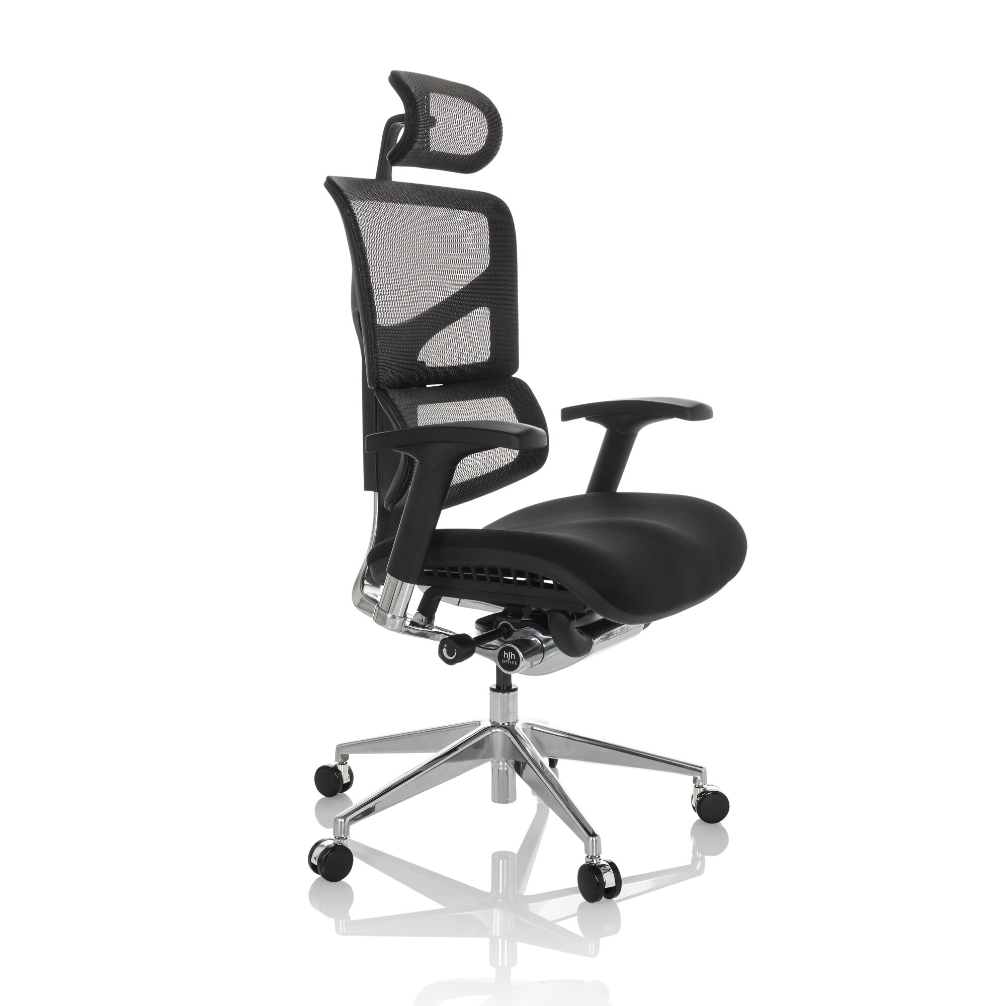 High End Bürostuhl ERGO-U2 FM Stoff/Netzstoff mit Armlehnen (höhenverstellbar) hjh OFFICE