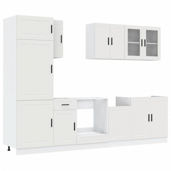 vidaXL 8 Peças Armário de Cozinha Conjunto Kalmar Branco - 134089404