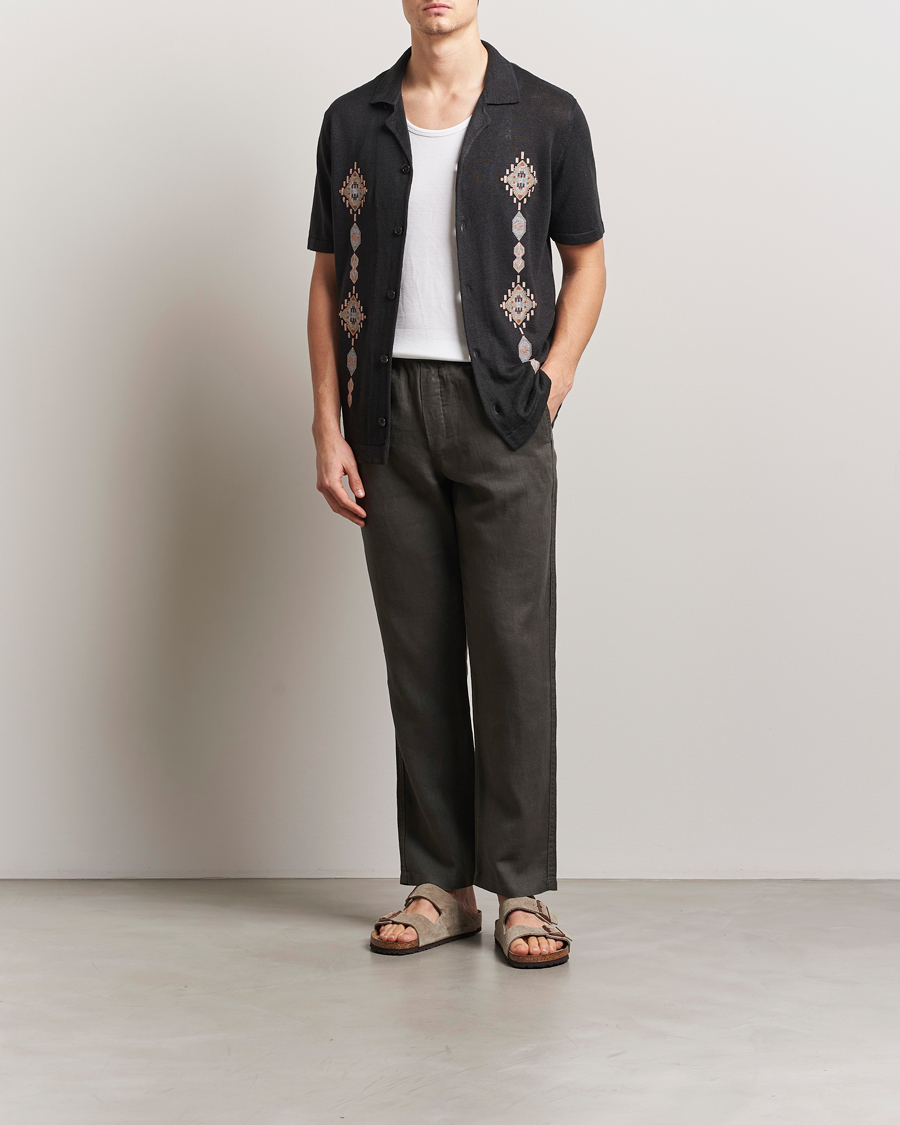 Samsøe Samsøe Jabari Linen Drawstring Trousers Beluga Grey