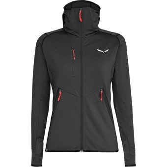 Salewa Agner Hybrid Polarlite Durastretch Hooded Fleecejacke Black Out Melange Damen