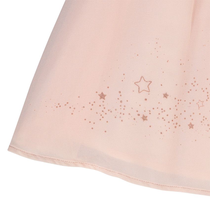 Jupe patineuse en crêpe avec étoiles pailletées pour fille - Rose