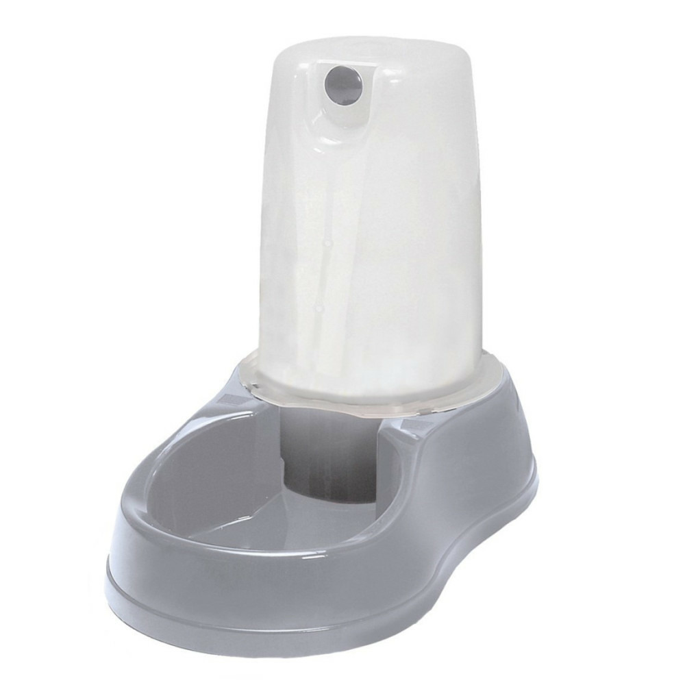 Distributeur d'eau 1.5 litres, gris en plastique, pour chien ou chat