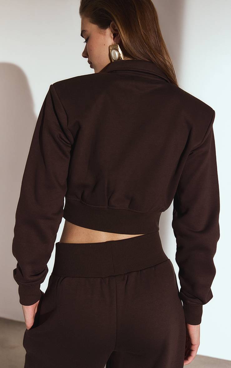 Chocolat Veste Sweat Zippée À Col