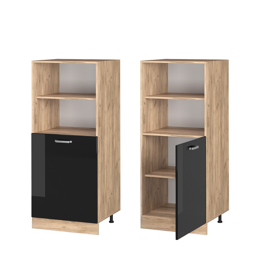 Vicco Vorratsschrank Küchenschrank R-Line Solid Eiche Schwarz 60 cm modern kleine Tür