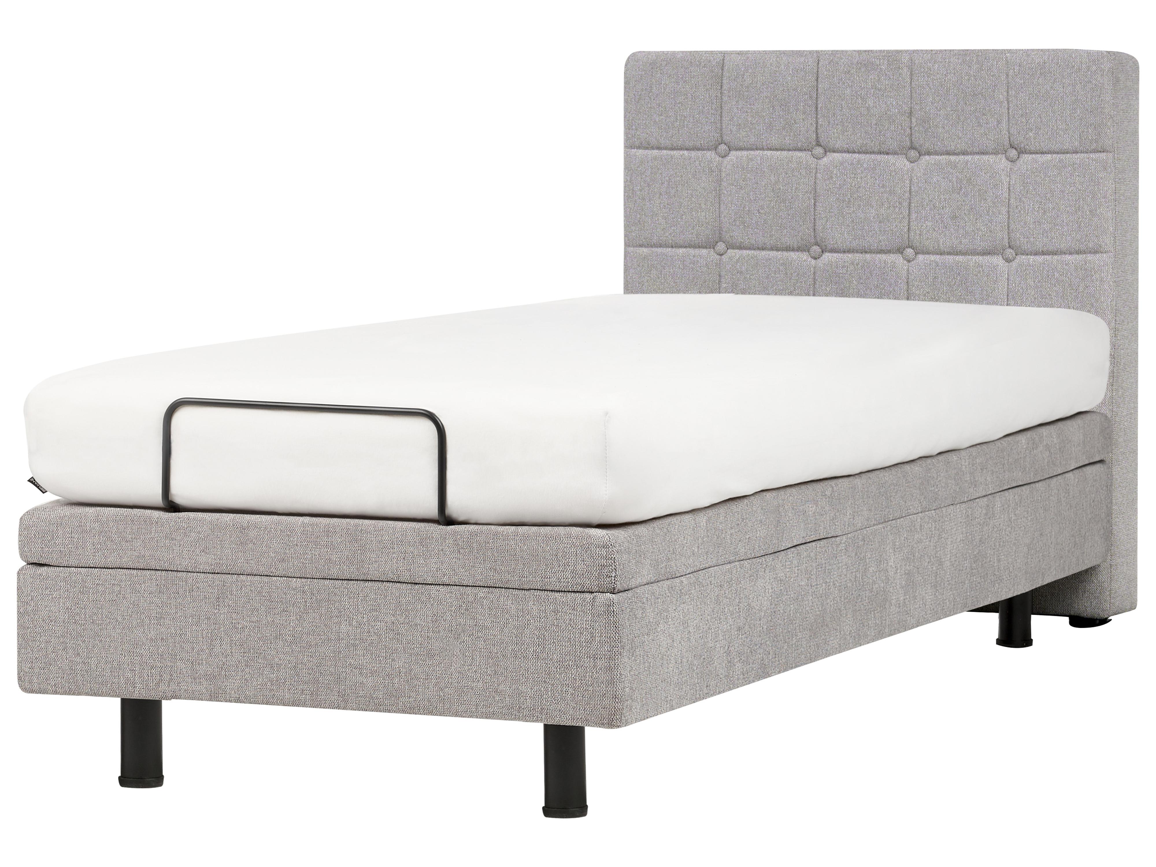 Verstelbaar bed Stof DUKE 90 x 200 cm Lichtgrijs