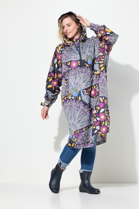 Funktions-Regencape, Unisex, Print, Kapuze