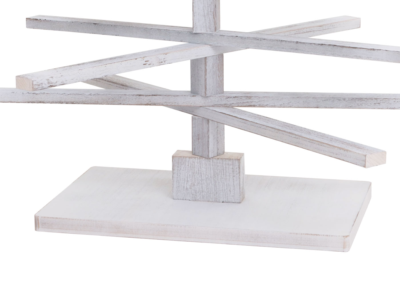 Deko-Weihnachtsbaum MCW-H77, 3D-Christbaum Weihnachtsdekoration, Shabby-Look Tannenholz verstellbar 130x82x82cm ~ weiß