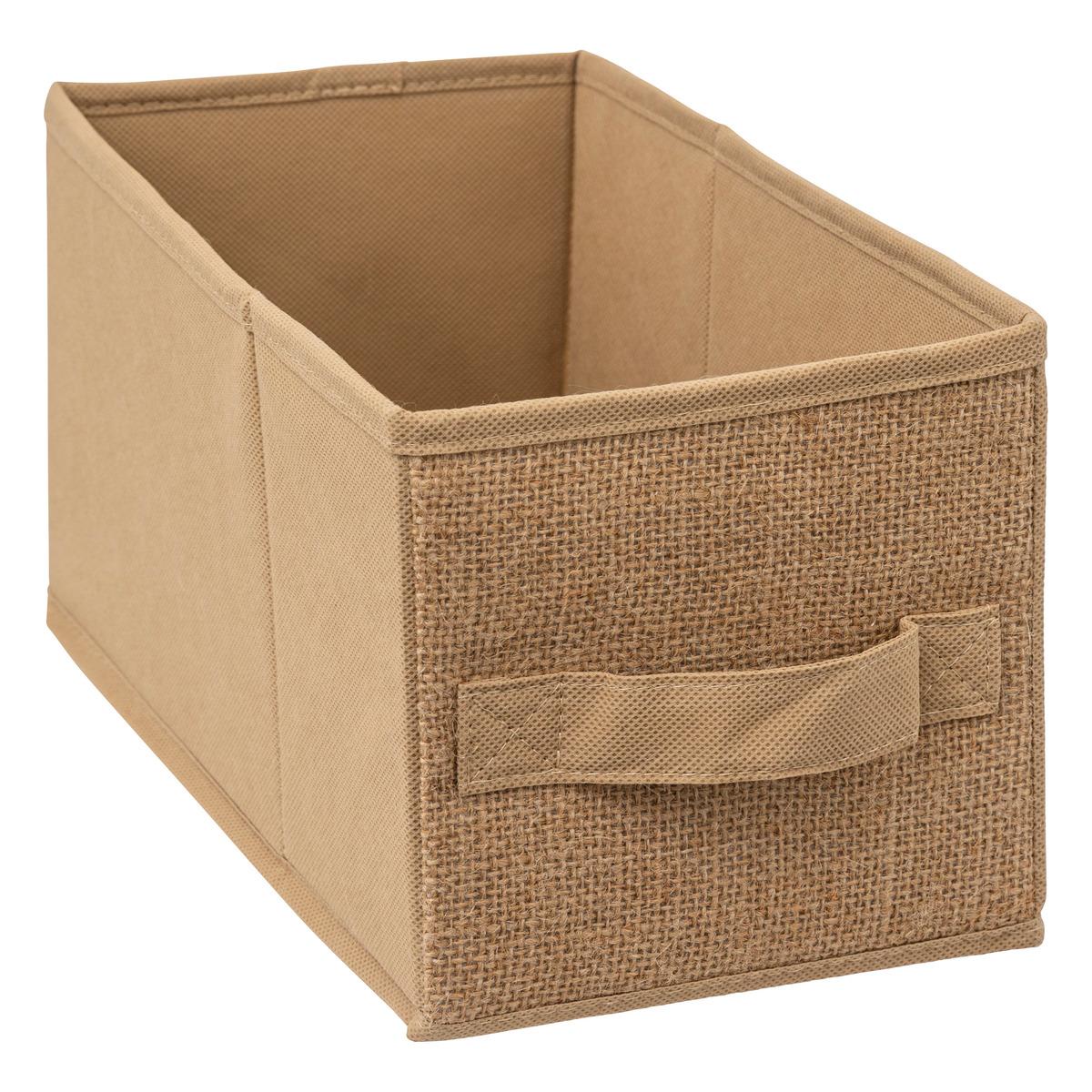 BOITE DE RANGEMENT TOILE DE JUTE 15X31CM