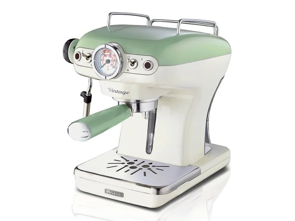 Ariete 1389 Vintage - Kaffemaskine med mælkeskummer - 15 bar - grøn
