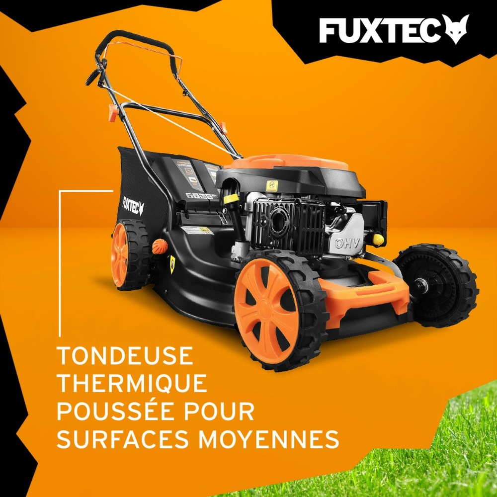 Tondeuse thermique poussée 146cm3 largeur 46cm- fx-rm4646eco - 3,5 cv 50l