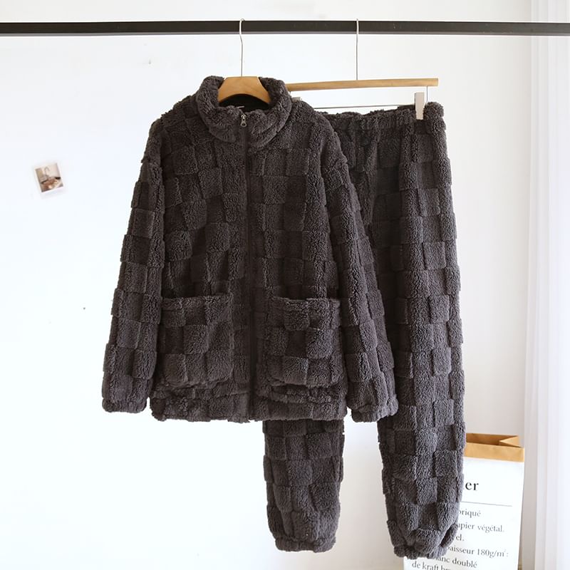 MelMount - Bijpassende koraalfleece loungewearset voor koppels