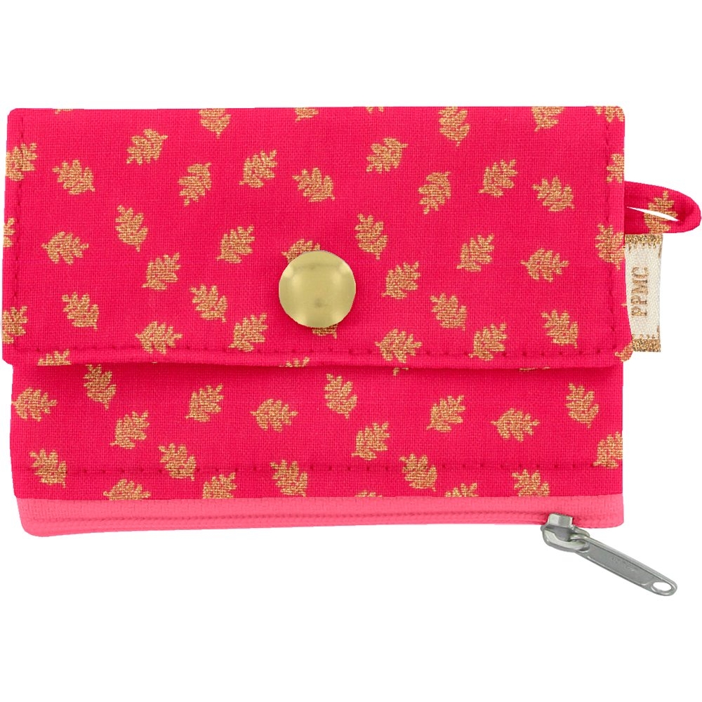 Mini Pochette Porte-Monnaie Feuillage Or Rose