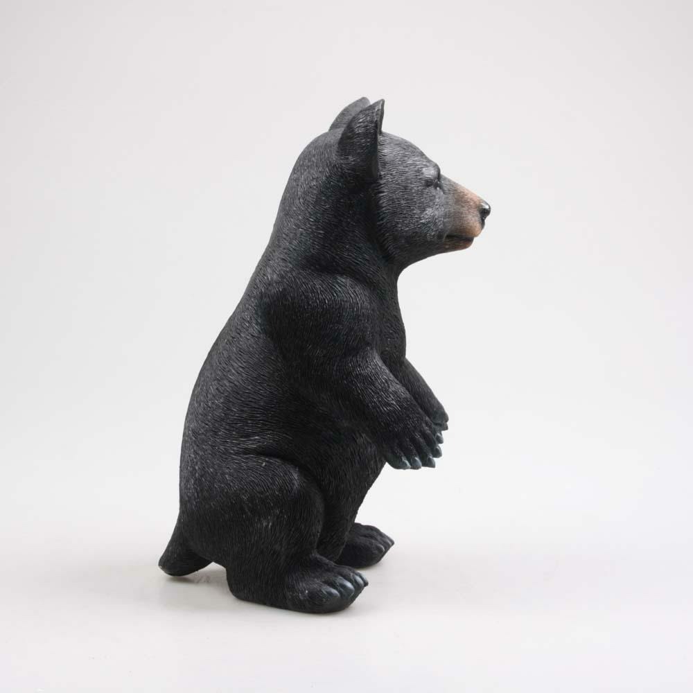 Ours noir en résine 40 cm debout