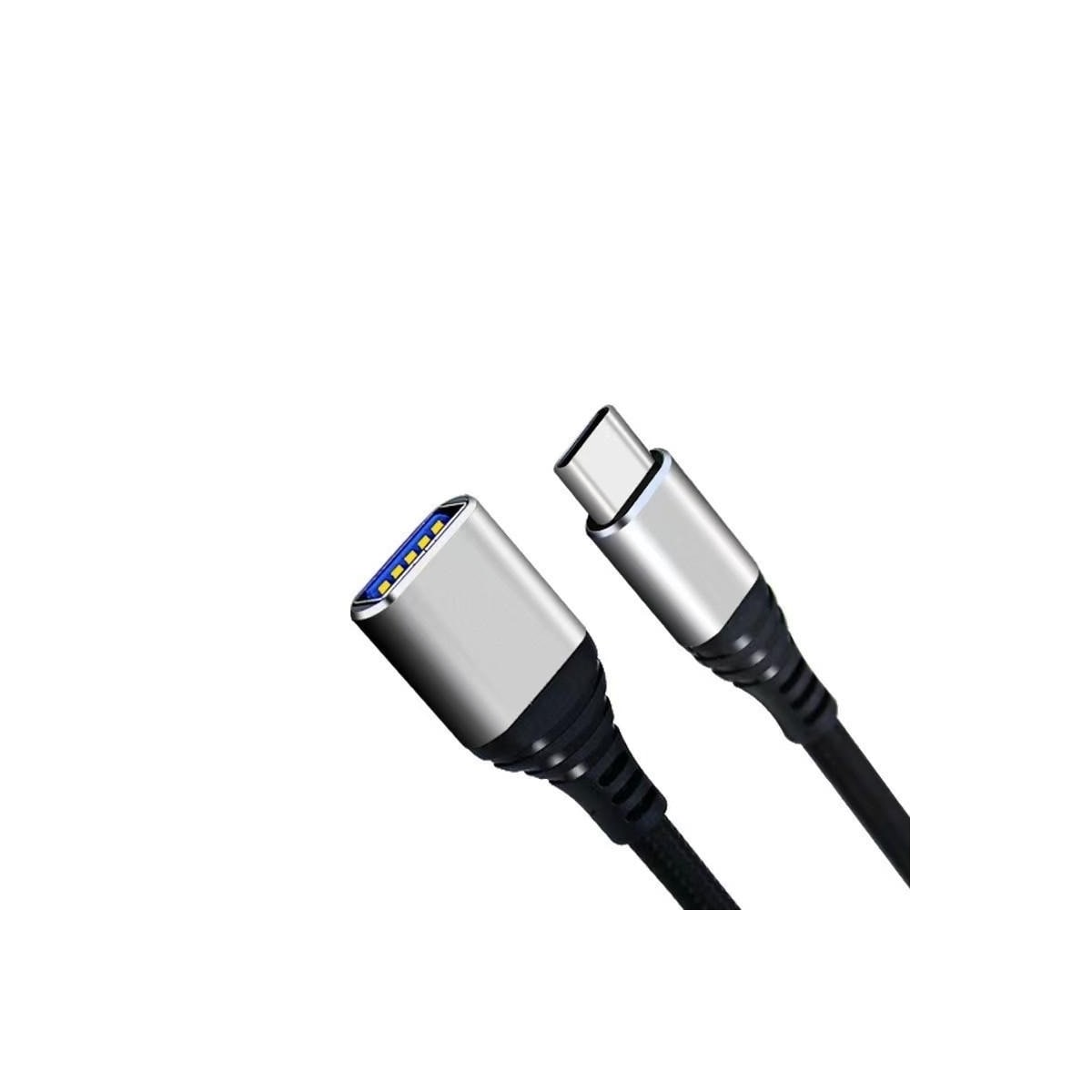 NÖRDIC OTG USB-C 3.1 til USB-A adapter aluminium 18 cm USB-C OTG-kabel