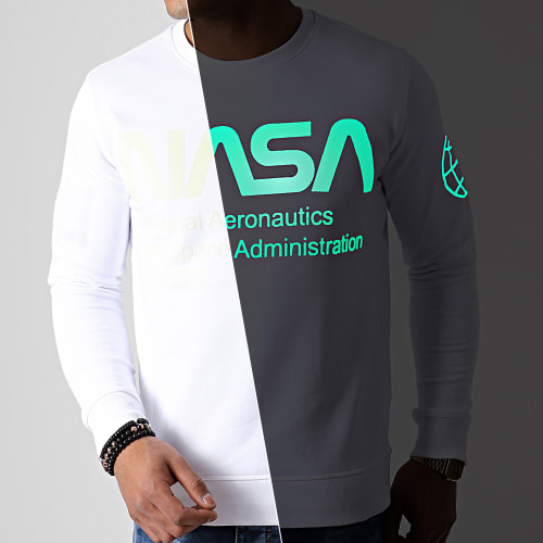Sweat Crewneck Glow In The Dark Blanc