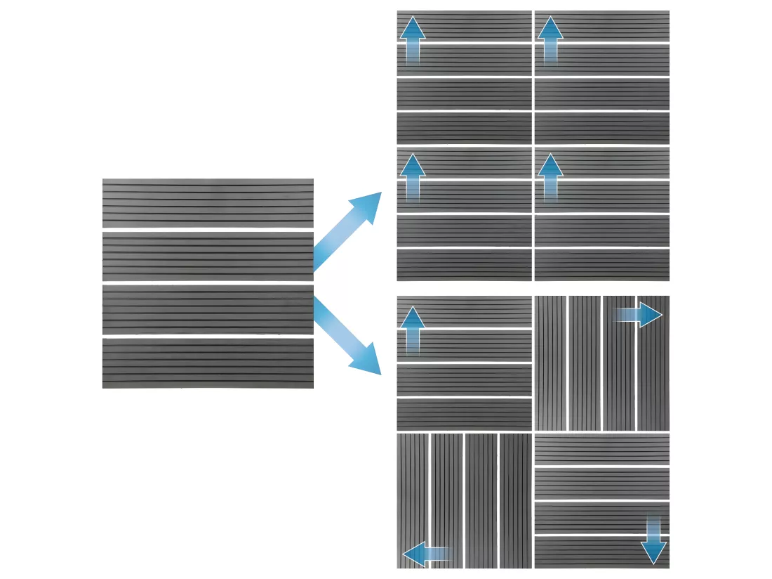 ECD Germany Lot de 55 Dalles de Terrase en WPC 30x30cm pour 5m² Anthracite Montage au Système de