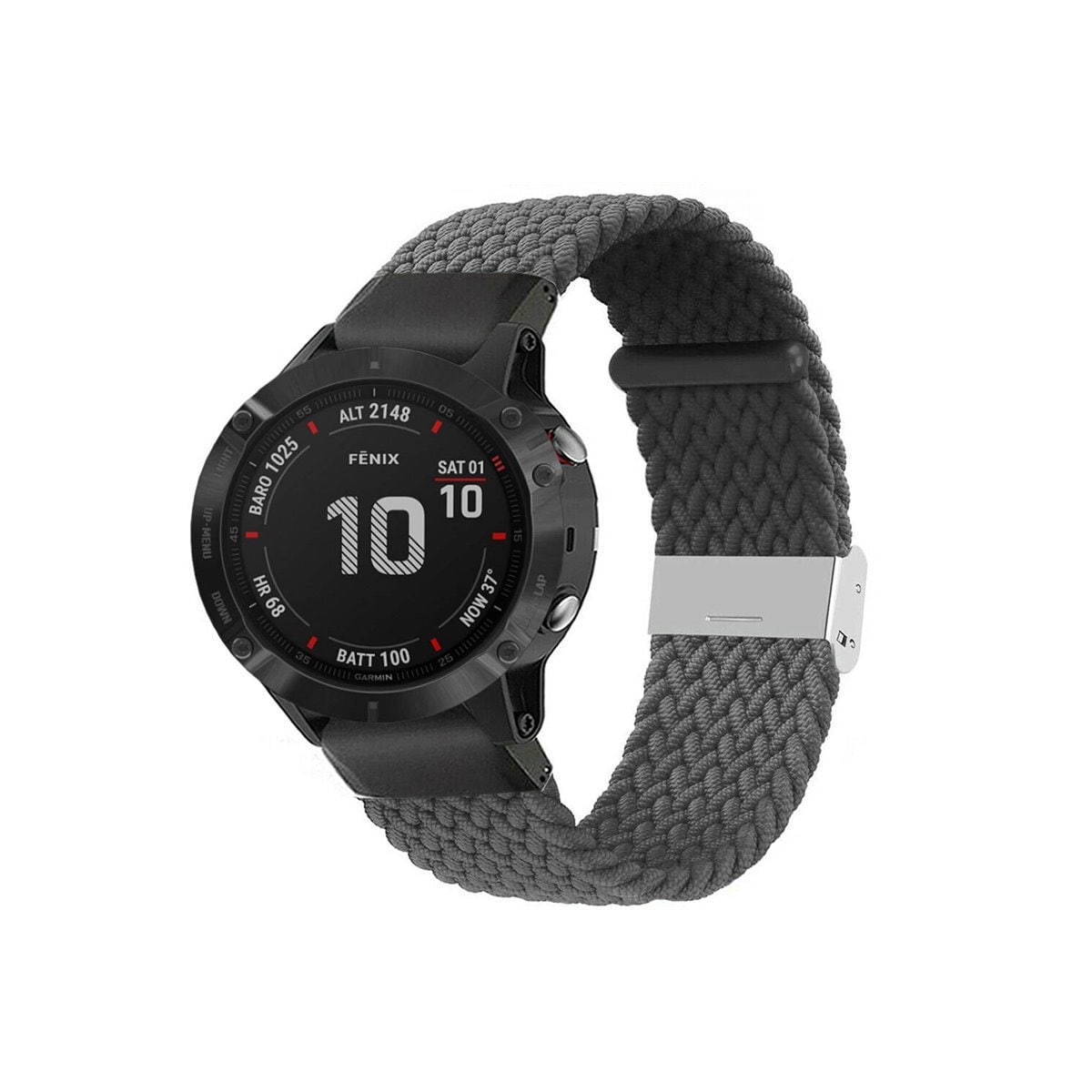 Flettet elastisk armbånd Garmin Fenix 6 - skygrey
