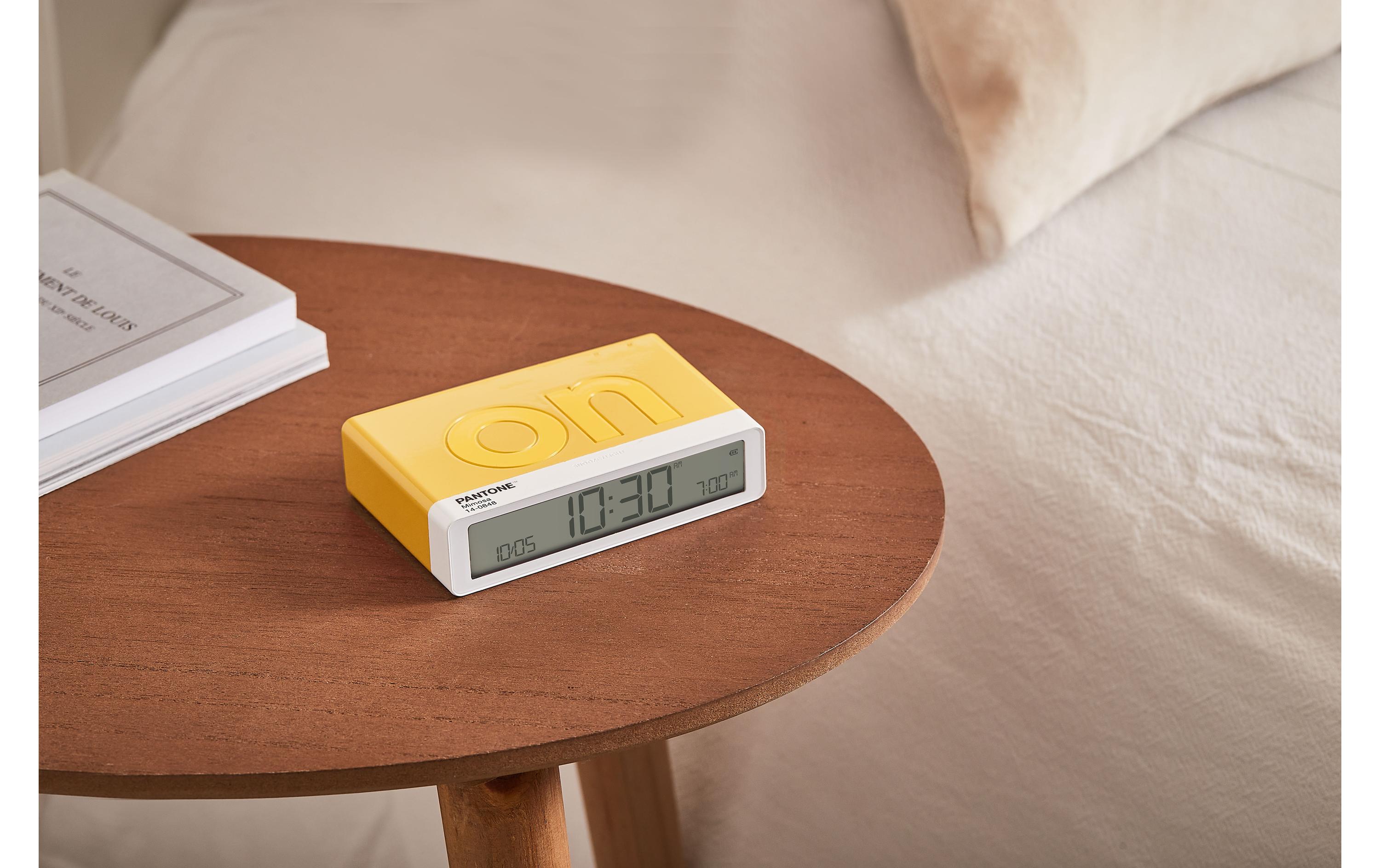 Digitalwecker Flip Classic Pantone MimosaLCD-Wecker mit Umkehrfunktion (On/Off)