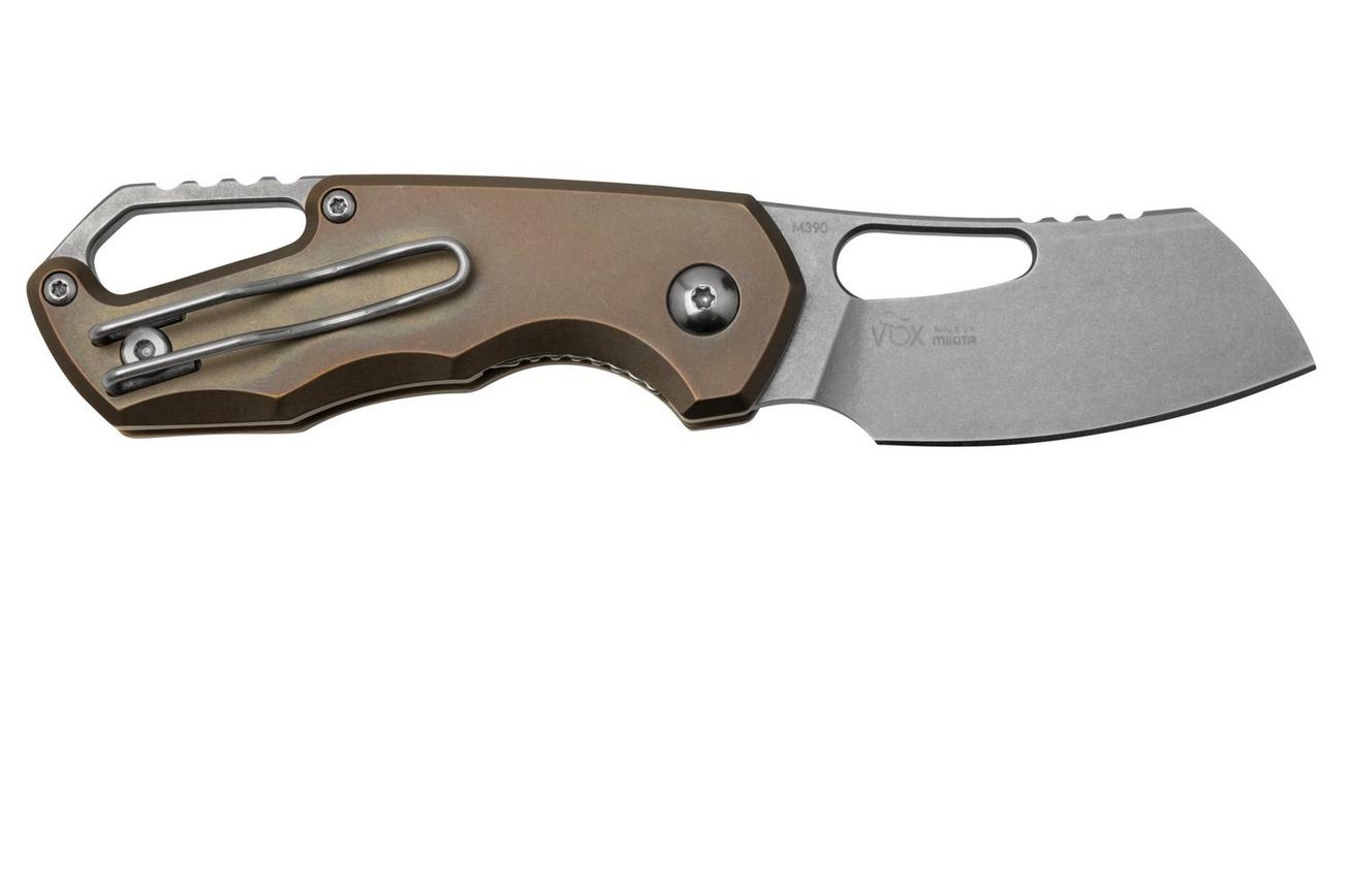 MKM Isonzo FX03M-2TBR, Cleaver Stonewashed Böhler M390 Bronze Titanium, zakmes
