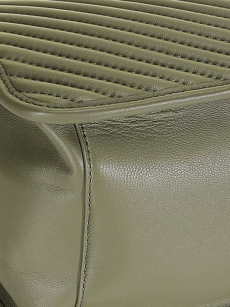 LES VISIONNAIRES Ledertasche - Tot Bag LENA QUILTING dunkelgrün