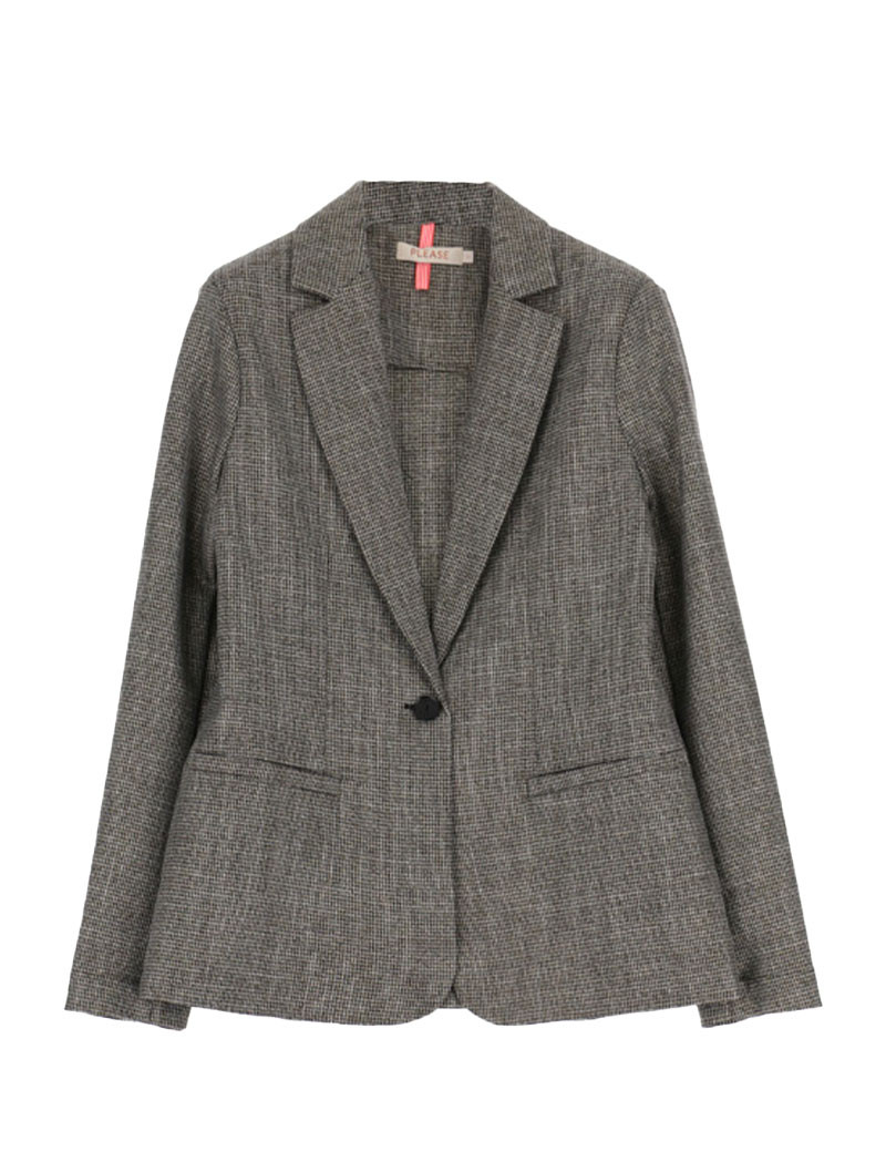 PLEASE VESTE BLAZER GRIS CHINÉ