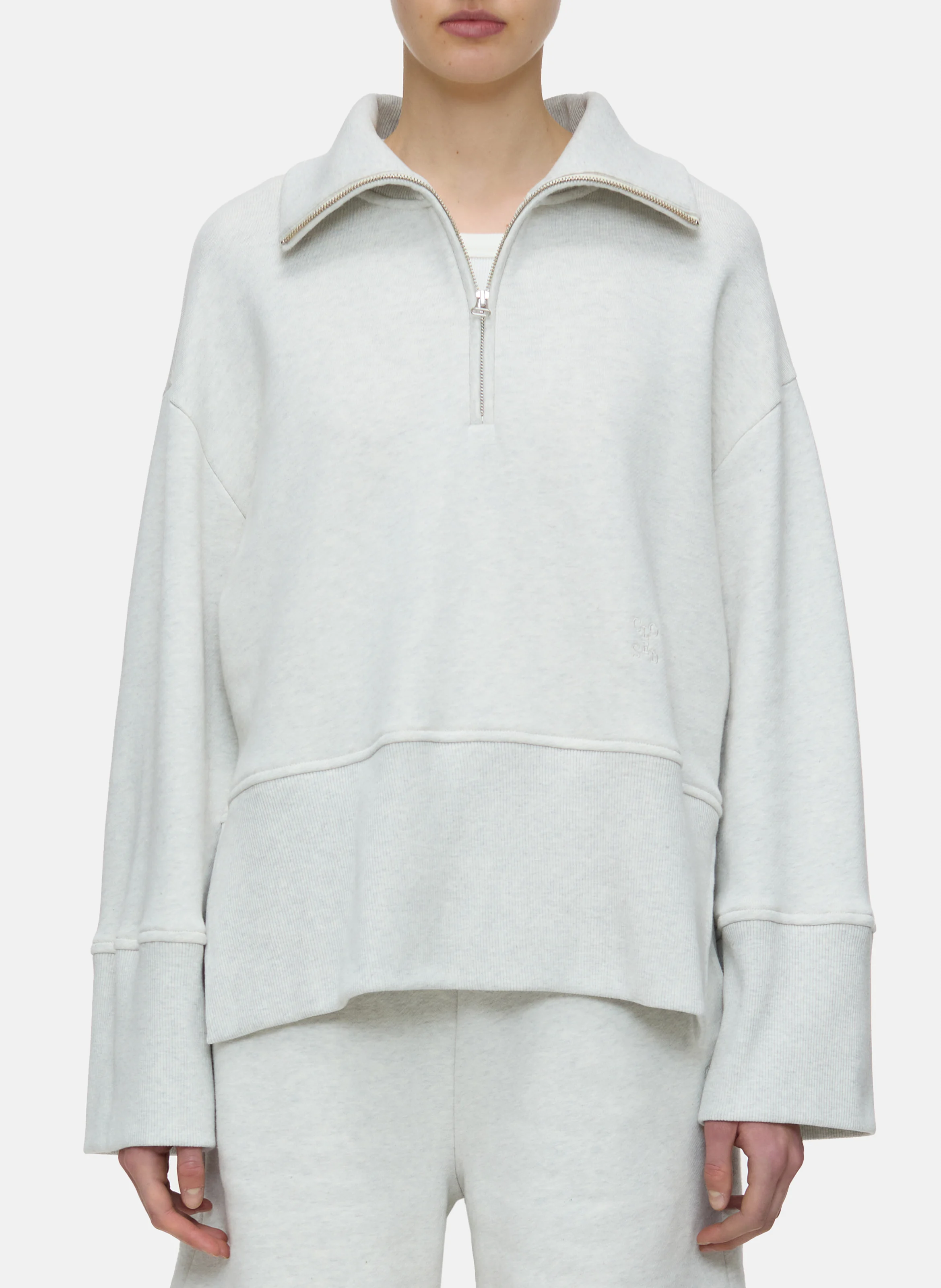 Pull col montant en coton mélangé | Beige