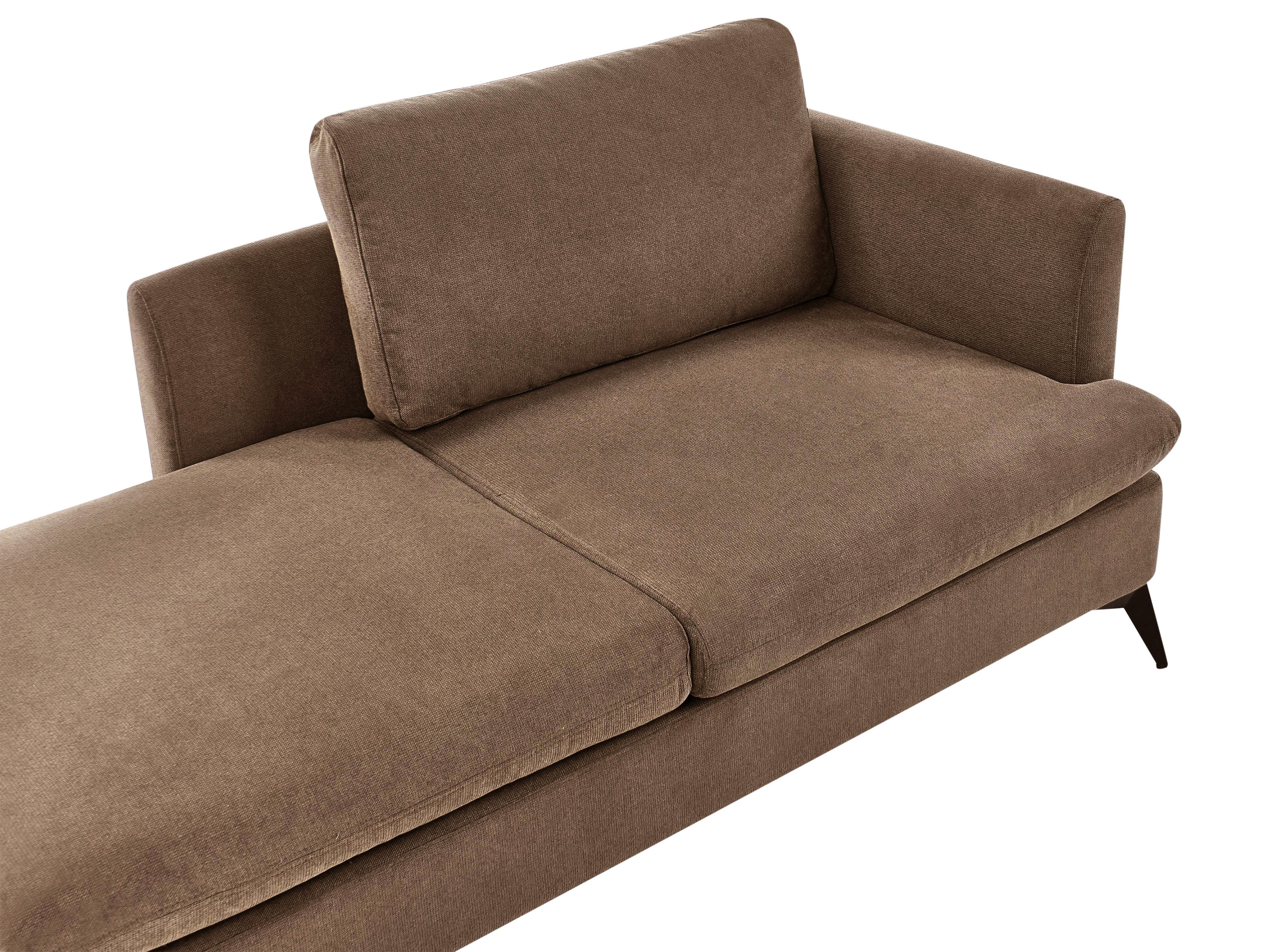 Rechtszijdige chaise longue SIEVOZ Stof Bruin