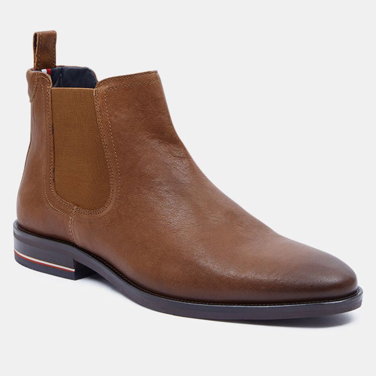 Tommy Hilfiger Chelsea boots en Cuir Signature cognac