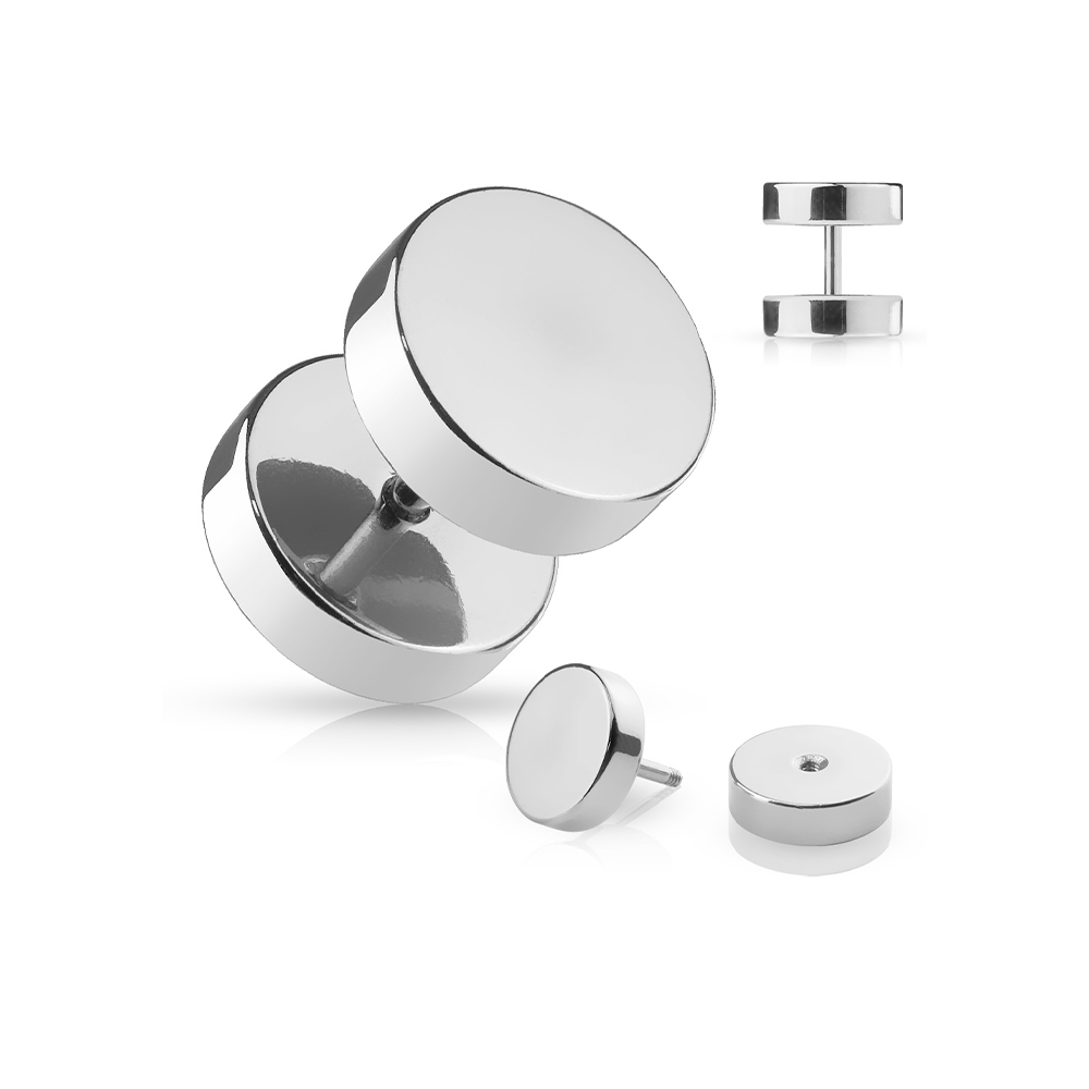 (1 Paar) Fake 316L Chirurgenstahl Plugs Ohrringe - Silber