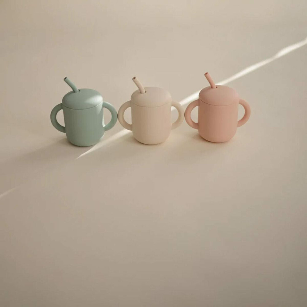 Mushie Drinkbeker met Rietje Cambridge Blue