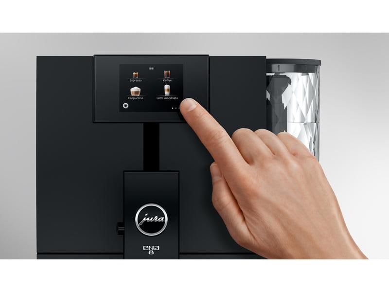 JURA Kaffeevollautomat ENA 8 Full Metropolitan Black (SC) Zweitassen-Vollautomat für 15 verschiedene Kaffee- und Milchgetränke
