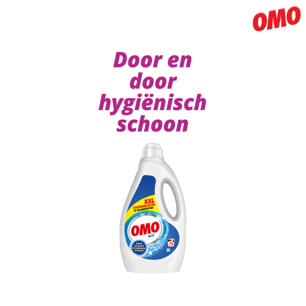 2x OMO Vloeibaar Wasmiddel Wit 75 Wasbeurten3750 ml