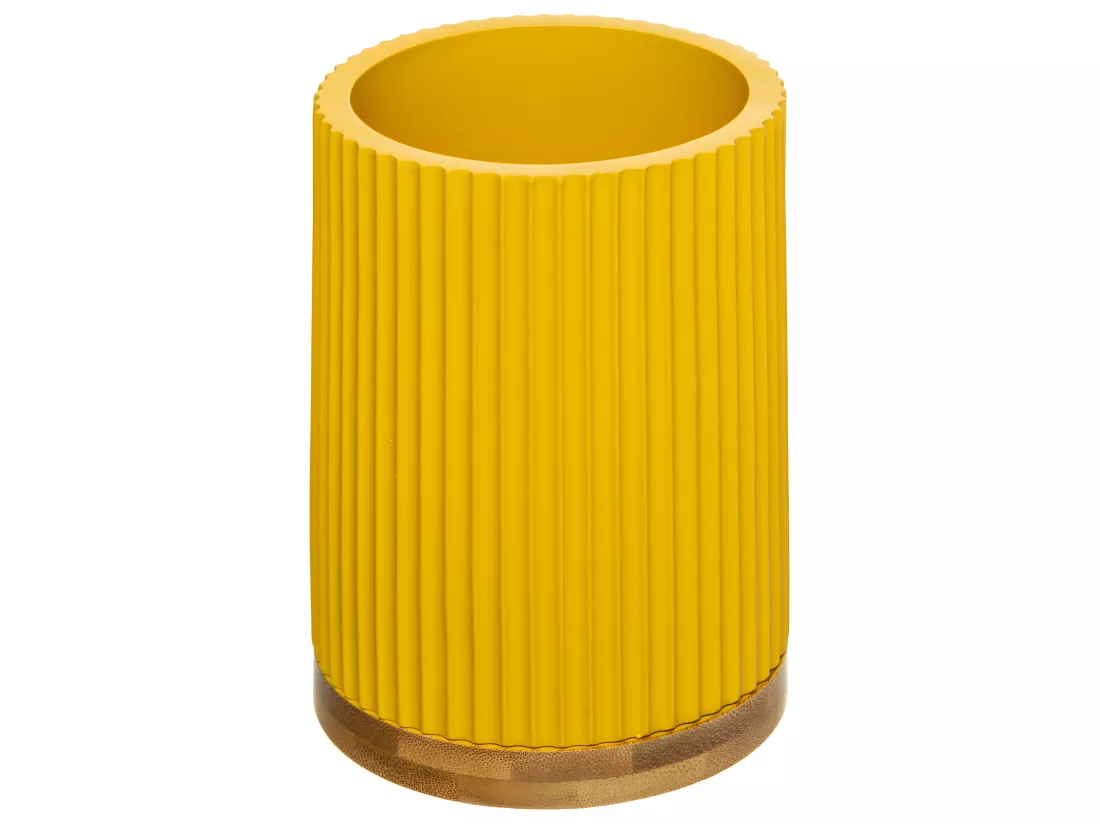 Brosse WC avec support en résine Jaune moutarde