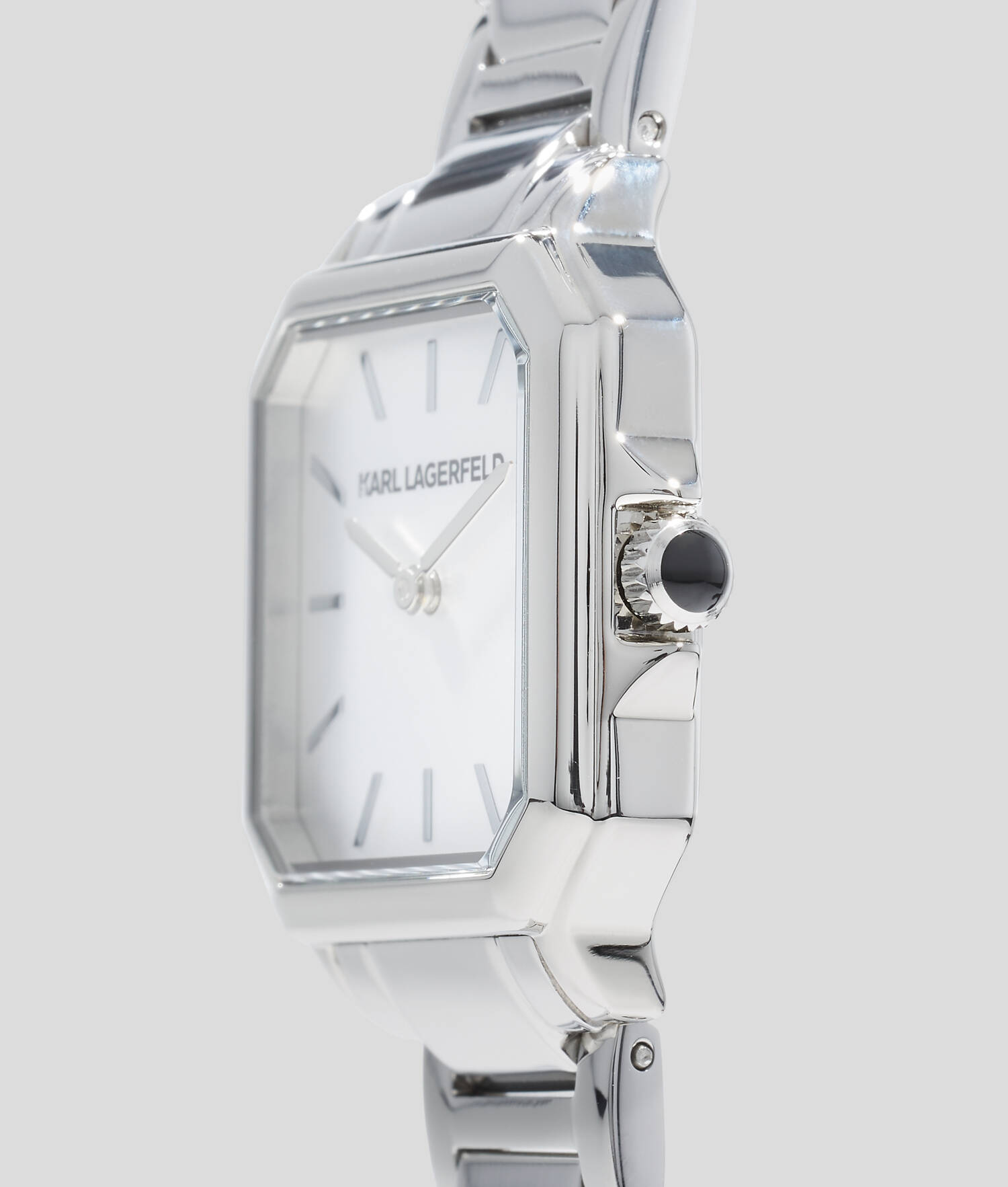 Montre carrée avec logo KARL - Argent