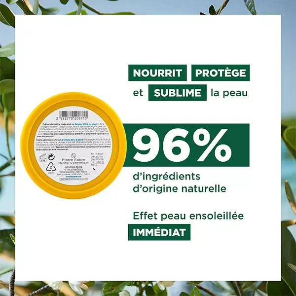 Creme de beleza pós-sol Klorane Monoï & Tamanu para rosto e corpo 200ml