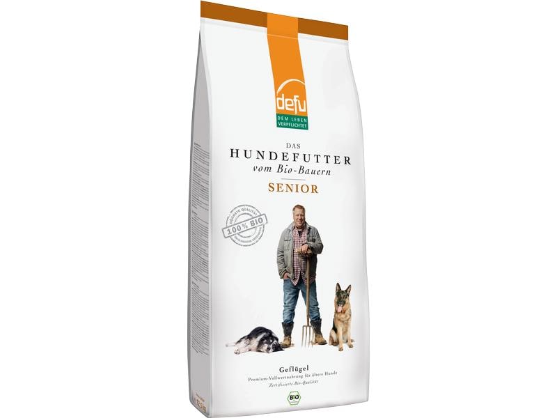 defu Trockenfutter Senior Bio Geflügel, 12.5 kg Alleinfuttermittel für ältere Hunde