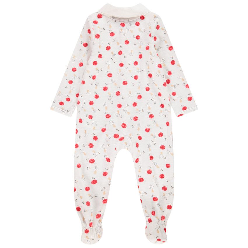 Dors-bien de Noël en velours pour bébé fille - Ecru