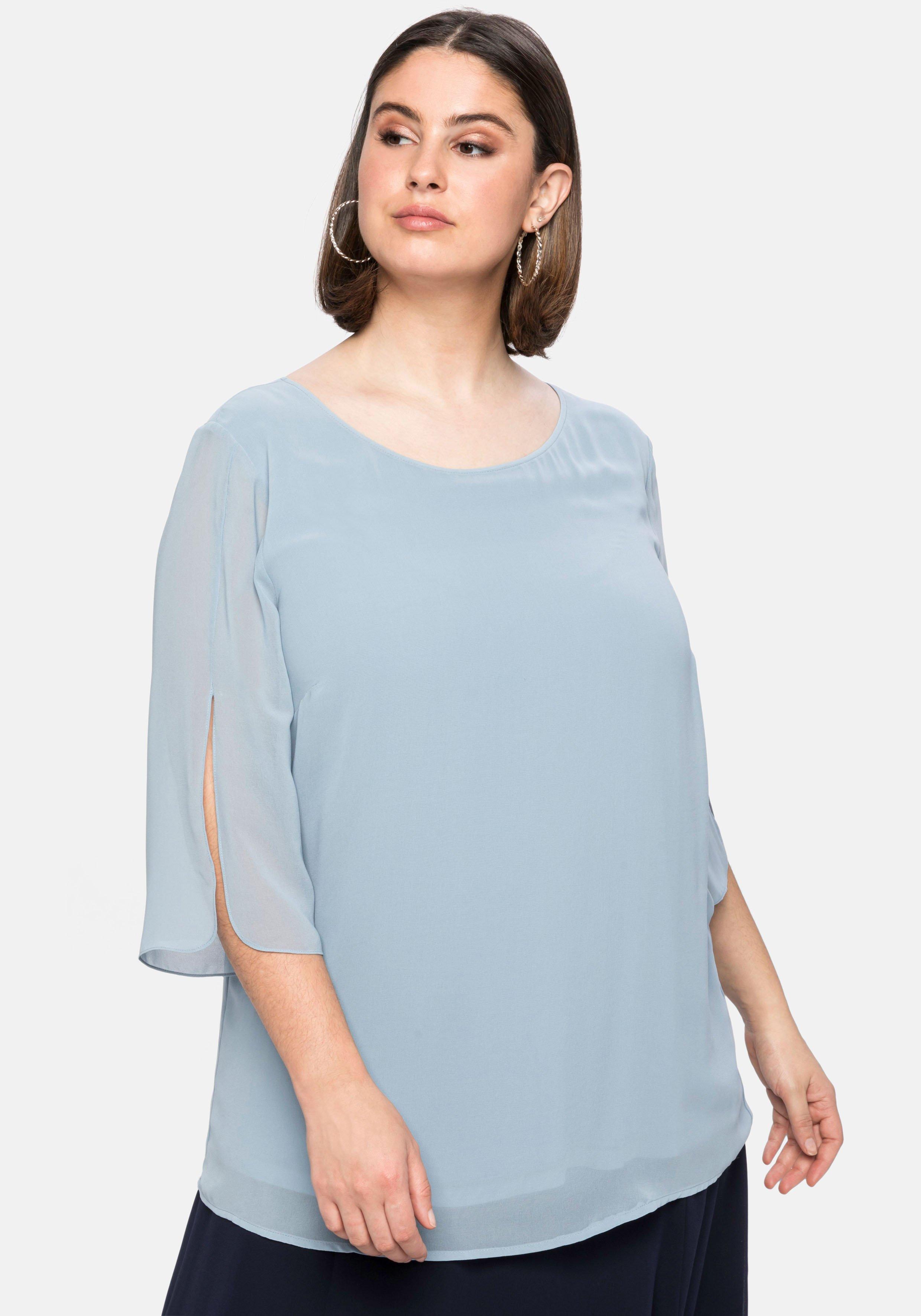 Tunika im Layerlook mit Chiffon