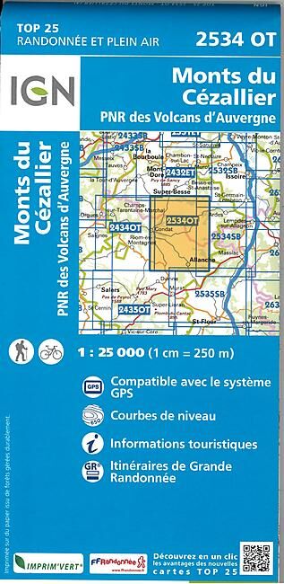 IGN - TOP25 2534OT MONTS DU CEZALIER 1 25 000