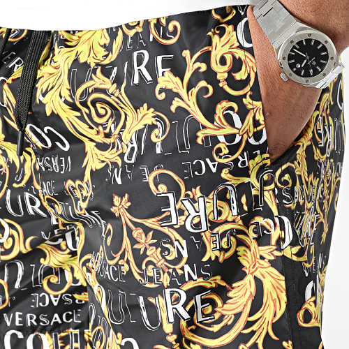 Short Jogging Print Logo Couture 74GADD18 Noir Renaissance