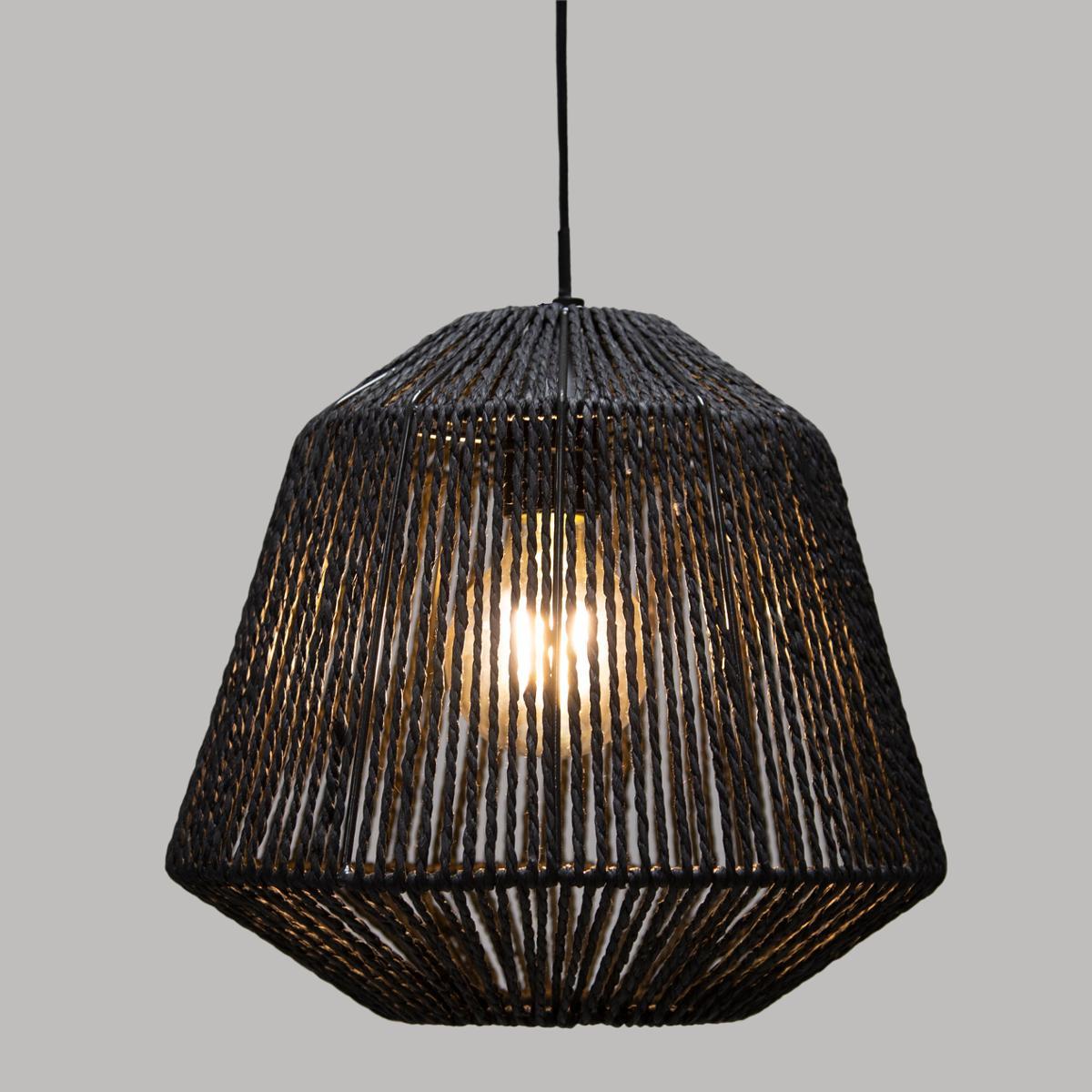 SUSPENSION CORDE ETHNIQUE NOIR JILY