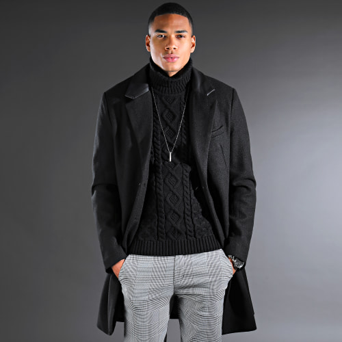 Pull Col Roulé Torsades 0064 Noir