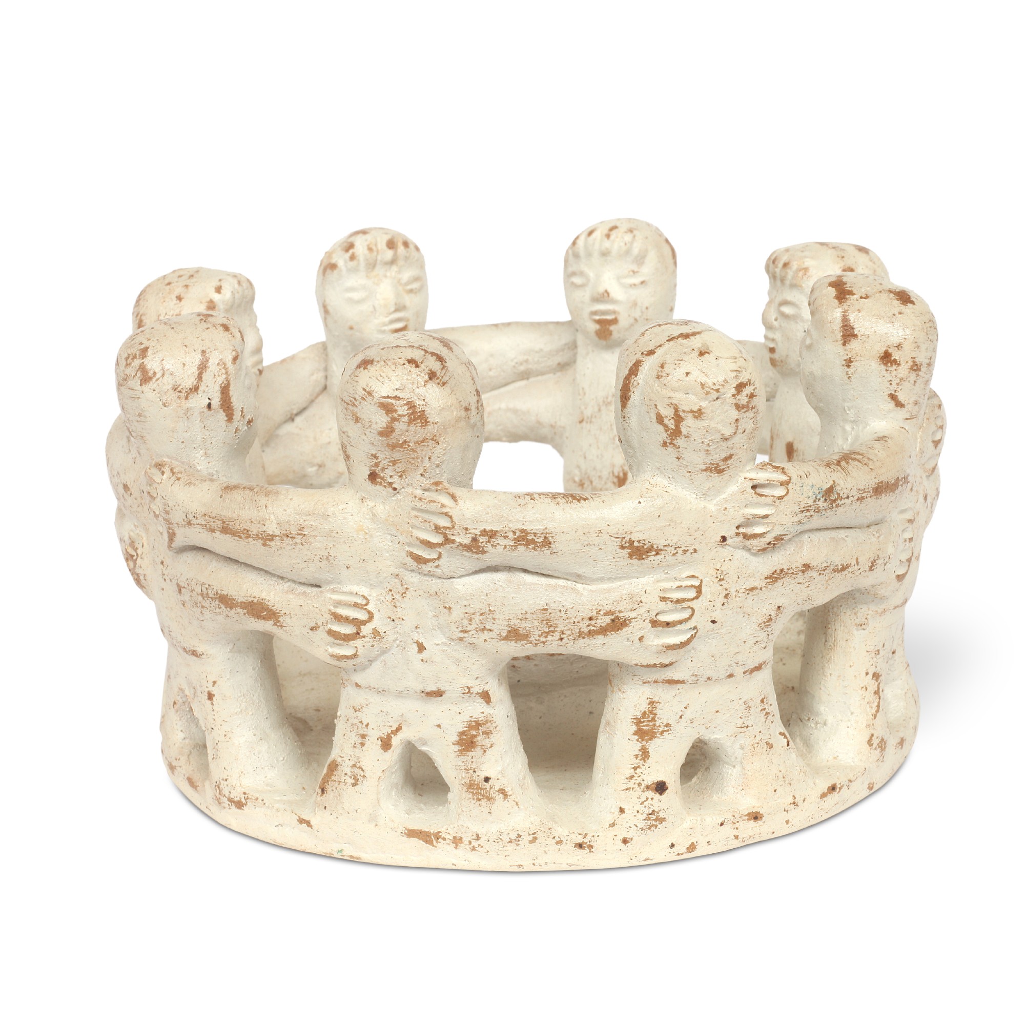 Kerzenhalter 'Friendship Circle 8', weiß, Ø 22 cm, H 13 cm von fischer's lagerhaus