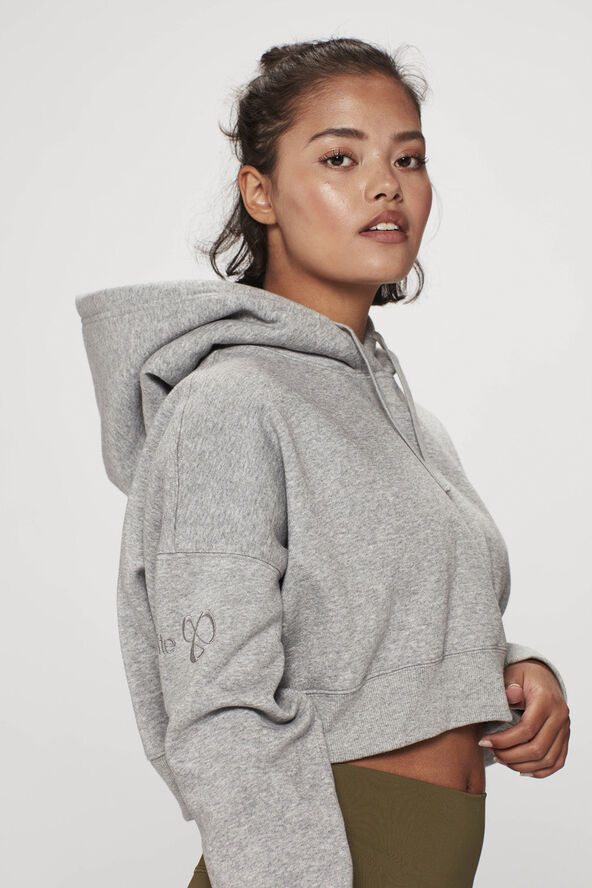 Carite Oversized Crop hættetrøje Grå