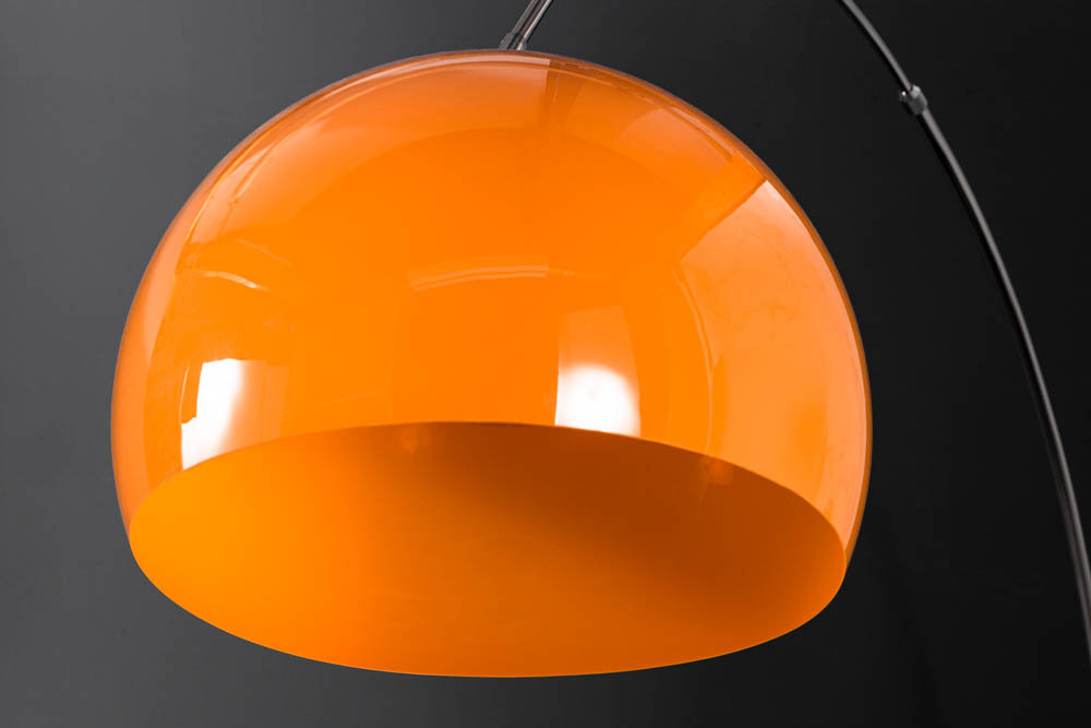Ausziehbare Bogenlampe LOUNGE DEAL 175-205cm orange Marmorfuß Stehlampe