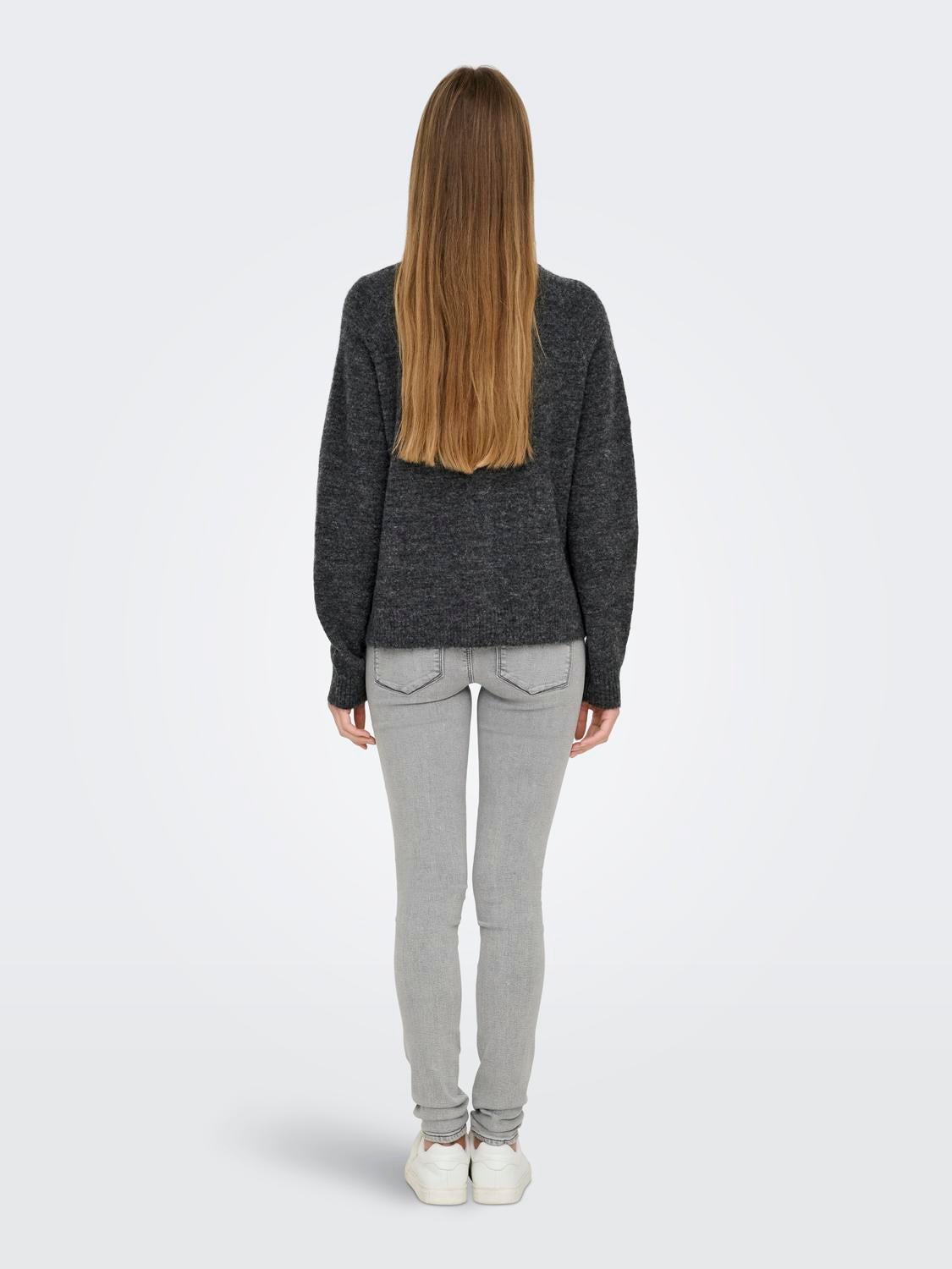 ONLALLISON Strickjacke Dark Grey Melange