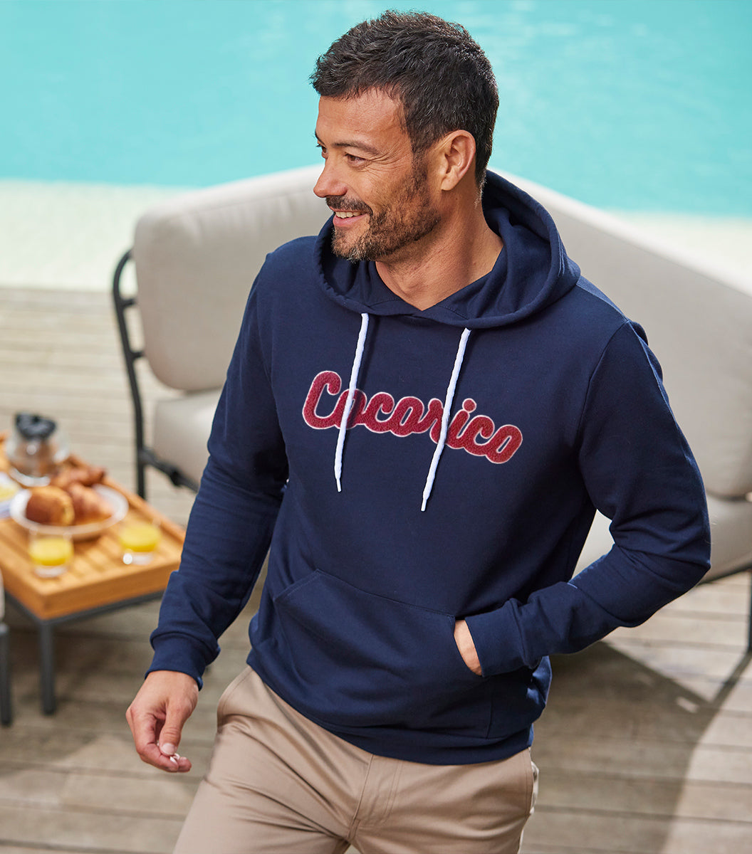 Sweat à capuche Homme Marine - La Bouclette